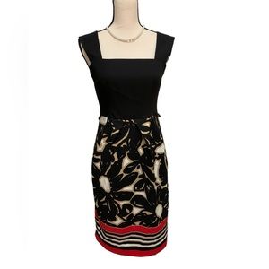 NWOT London Times red/black and white floral sundress sz 4